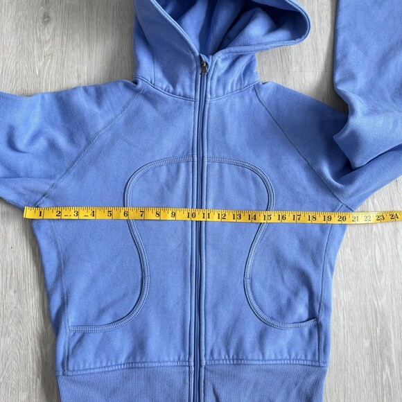 Lululemon Scuba Hoodie VTG Full Zip Periwinkle Blue No Thumbholes Size 10 GUC - Picture 7 of 9